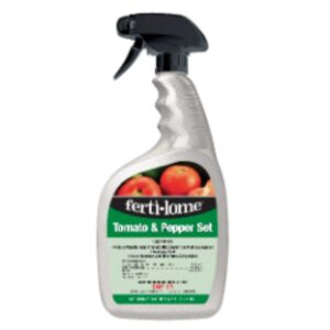 Label of Fertilome Tomato & Pepper Set garden product with tomatoes on the label