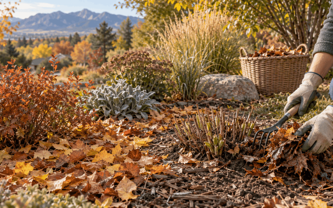 leaving autumn leaves in Colorado garden beds
